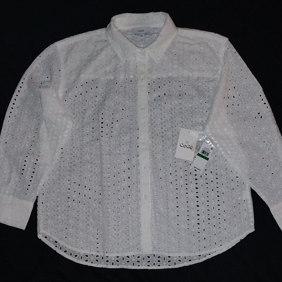 CeCe L Women's Cover-Up Blouse Breezy & Beautiful NWT - Picture 1 of 5